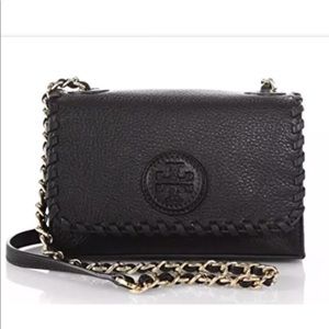 Tory Burch Marion Shrunken Crossbody - Black/Gold